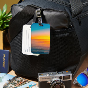 Seaside beach sunrise  luggage tag