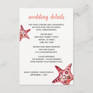 Seaside Celebration Beach Wedding Détails Cartes