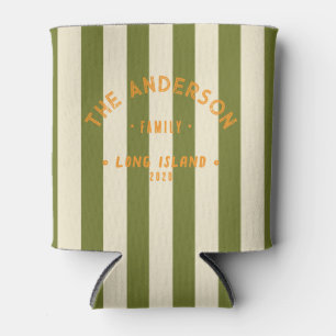 Seaside Clean Sweet Olive Striping & Family Name Can Cooler