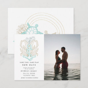 seaside coastal Photo Change the date Invitation