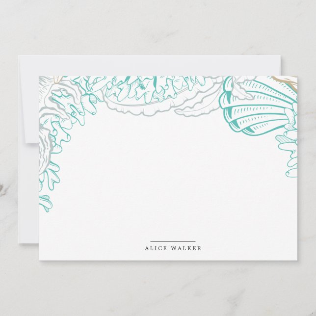 seaside coastal turquoise Stationery Note Card (Front)