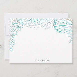 seaside coastal turquoise Stationery Note Card