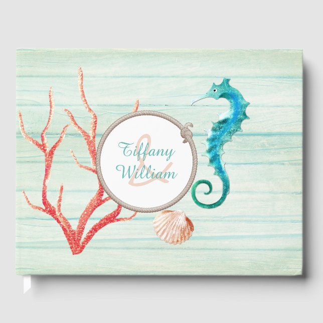 Seaside Cottage Chic Mariage Livre d'or (Recto)