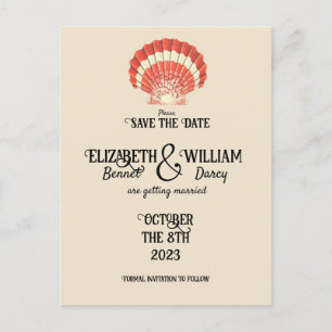 Seaside Cottagecore Vintage Save The Date Postcard