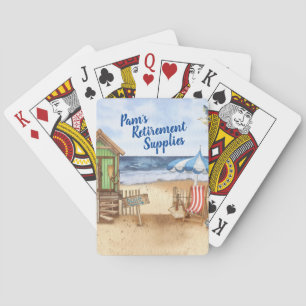 Seaside Day at the Beach Personalized Playing Cards