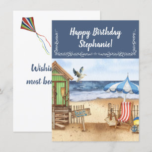 Seaside Day at the Beach Personalized Thank You Card