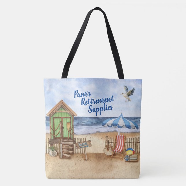 Seaside Day at the Beach Personalized Tote Bag (Front)