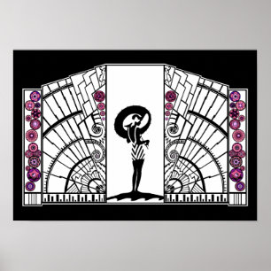 Seaside Deco in White and Pink Poster