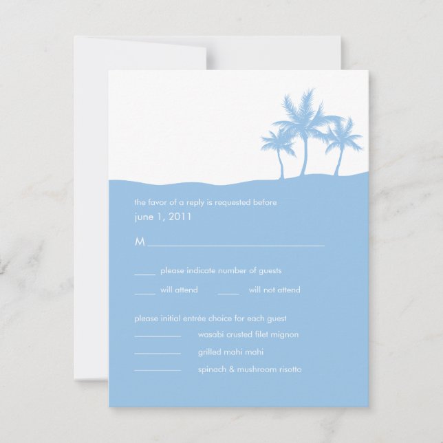 Seaside Dreams Wedding RSVP Card (Front)