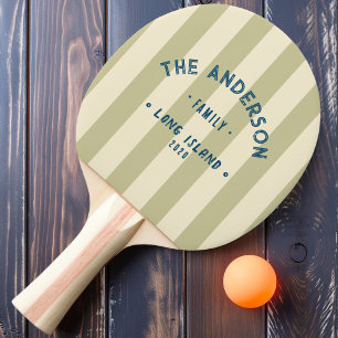 Seaside Dust Sage Striping & Family Name Ping Pong Paddle