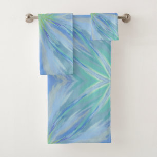 Seaside Floral Watercolor Abstract Pattern Bath Towel Set