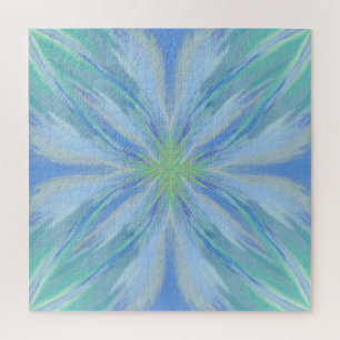 Seaside Floral Watercolor Abstract Pattern  Jigsaw Puzzle