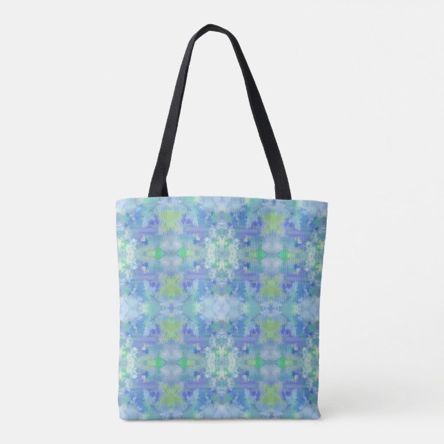 Seaside Floral Watercolor Abstract Repeat Pattern  Tote Bag (Back)