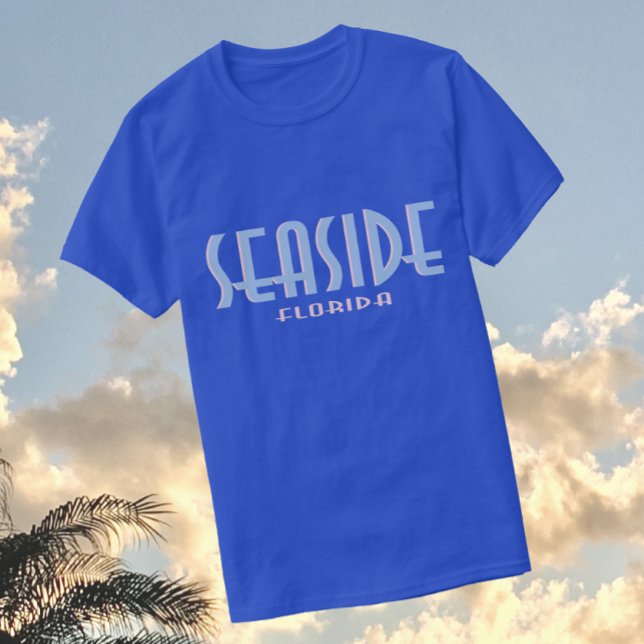 Seaside Florida Deco Typography Design T-Shirt (Creator Uploaded)