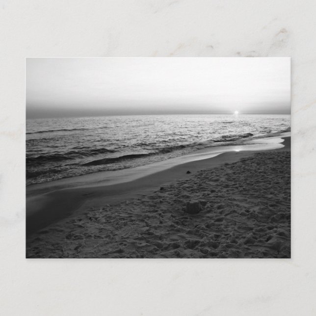 Seaside Florida sunset black & white postcard (Front)
