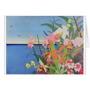 Seaside Flowers Japanese Woodblock Art Ukiyo-E