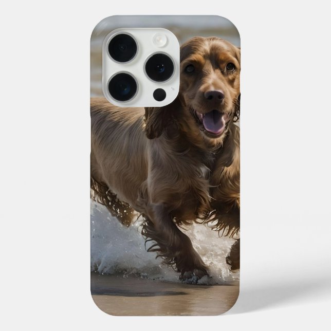 "Seaside Fun: Cocker Spaniel at Play in the Ocean Case-Mate iPhone Case (Back)