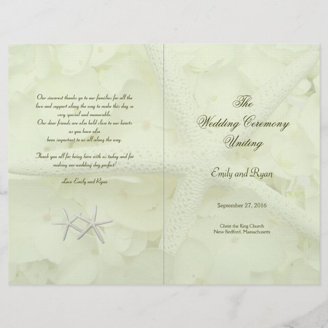Seaside Garden Folded Starfish Program Template (Front)