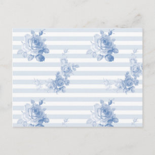 "Seaside Garden Stripe" postcards in blueberry