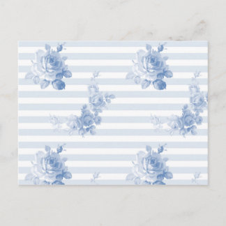 "Seaside Garden Stripe" postcards in blueberry