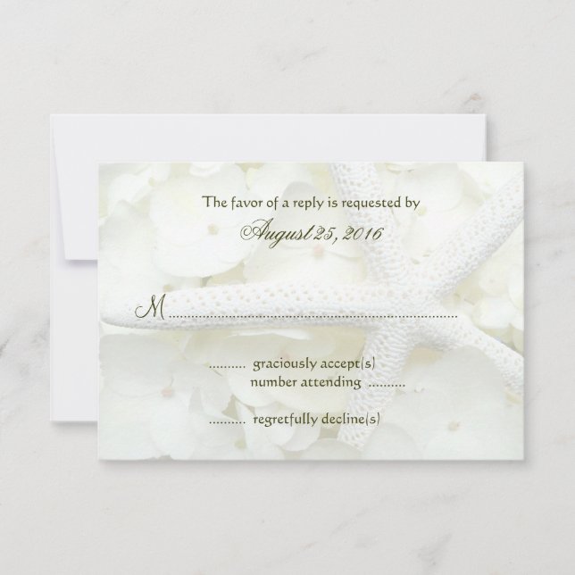 Seaside Garden Wedding Invitation Reply Cards (Front)