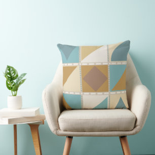 Seaside Geometry Throw Pillow