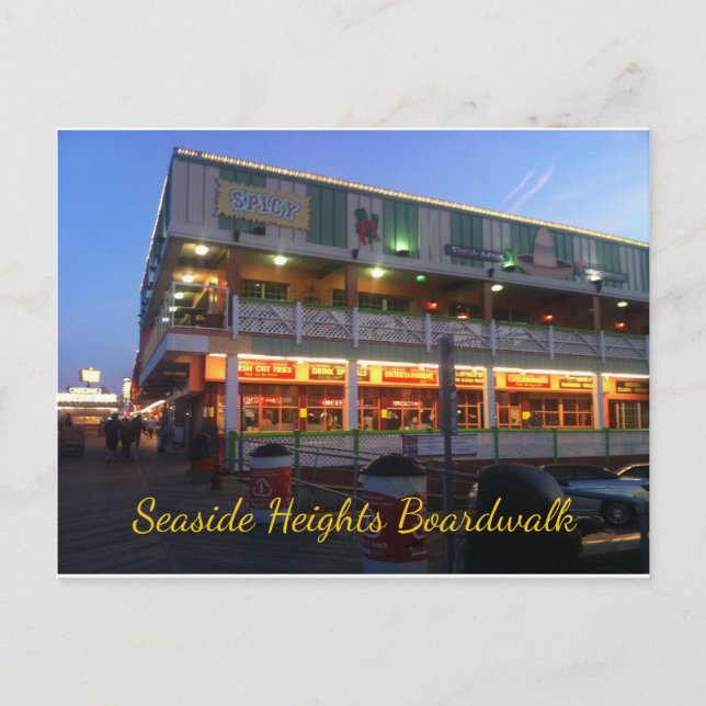 Seaside Heights Boardwalk Spicy's Cantina Bar Postcard (Front)