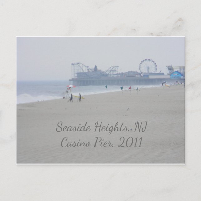 Seaside Heights Casino Pier Beach Boardwalk Postcard (Front)