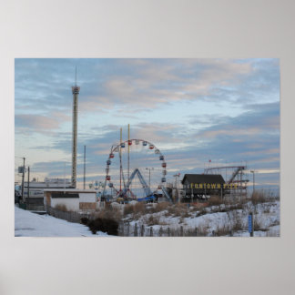 Seaside Heights Funtown Pier Sunrise Poster