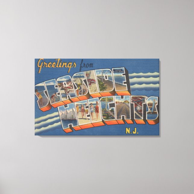 Seaside Heights, New Jersey - Large Letter Scene Canvas Print (Front)