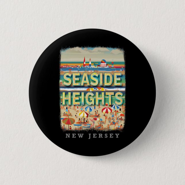Seaside Heights New Jersey Nj Beachside Bliss Sd26 2 Inch Round Button (Front)
