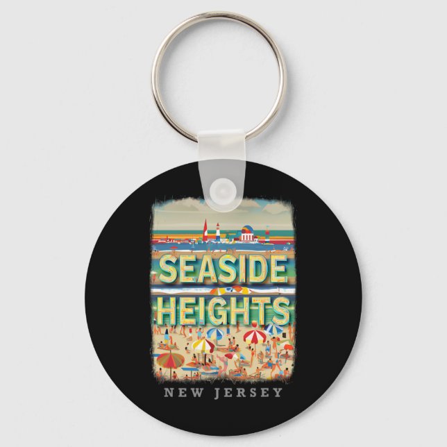 Seaside Heights New Jersey Nj Beachside Bliss Sd26 Keychain (Front)