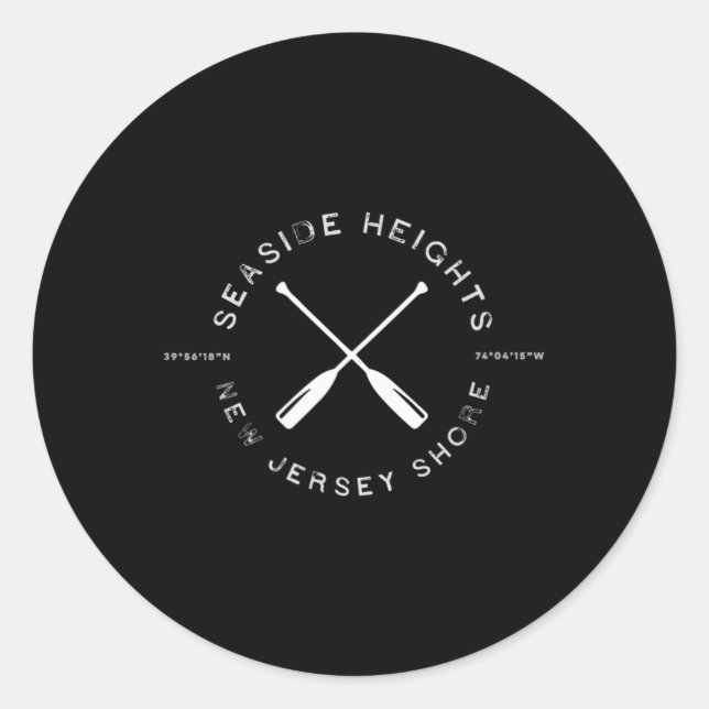 Seaside Heights New Jersey Shore T  Classic Round Sticker (Front)
