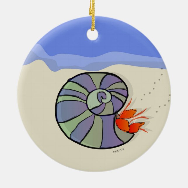 Seaside Hermit Crab Ornament (Back)