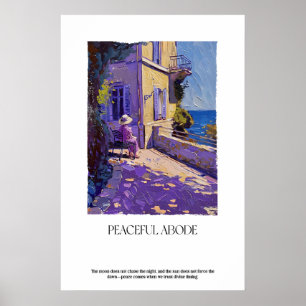 Seaside Impressionist Print Woman on Balcony