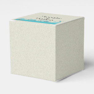 Seaside in Sand and Aqua Wedding Favor Box