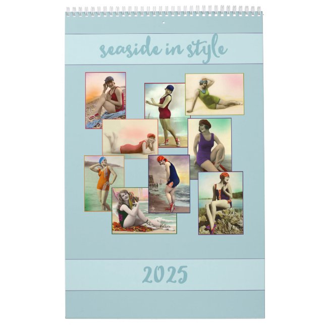 Seaside in Style vintage portrait postcards Calendar (Cover)