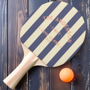 Seaside Lavender Breeze Striping & Family Name Ping Pong Paddle