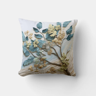 Seaside Leaves Throw Pillow