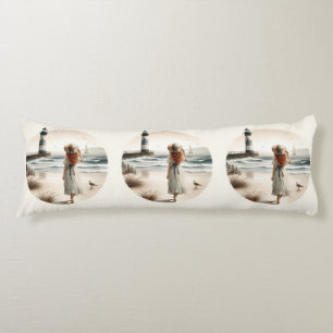 Seaside Lighthouse Stroll Body Pillow