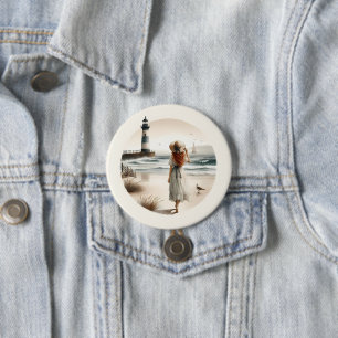 Seaside Lighthouse Stroll Button