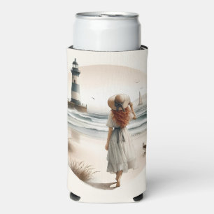 Seaside Lighthouse Stroll Seltzer Can Cooler