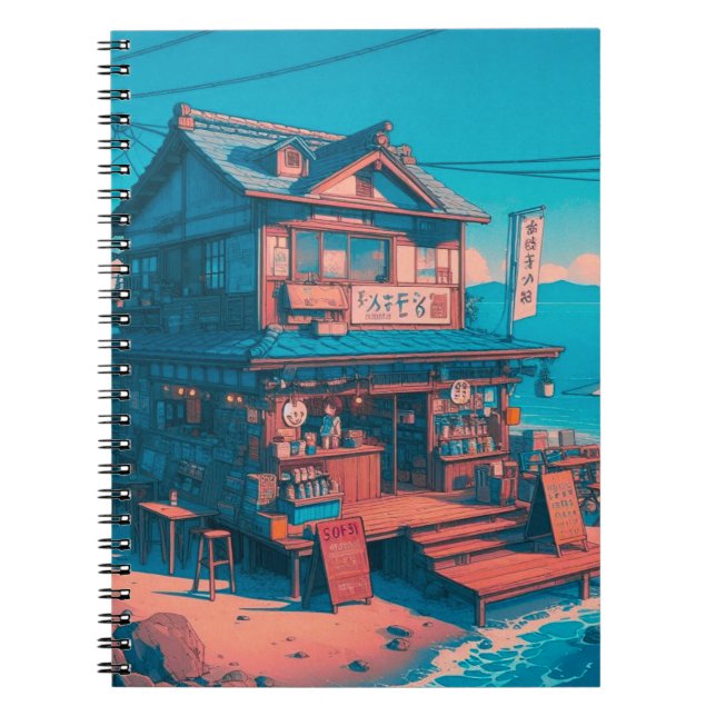 Seaside Lofi Dreams Notebook (Front)