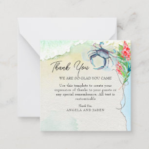 Seaside Maryland Crab Coastal Wedding Card