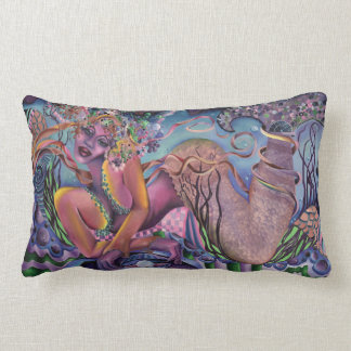 Seaside Mermaid Pillow, Soft Tones, Lumbar Lumbar Pillow