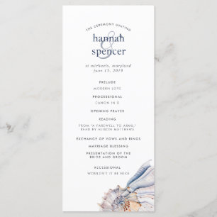 Seaside   Nautical Seashell Wedding Program