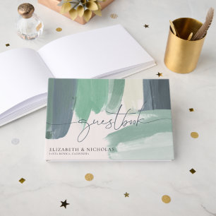 Seaside Ocean Glass   Wedding Guest Book