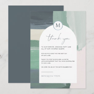 Seaside Ocean Glass Wedding Table Thank You Card