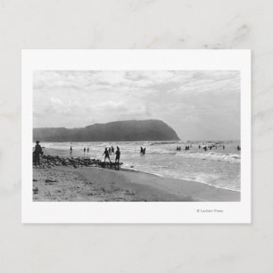 Seaside, Oregon Bathers and Tillimook Head Postcard