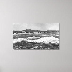 Seaside, Oregon Beach Scene from Water Photograp Canvas Print